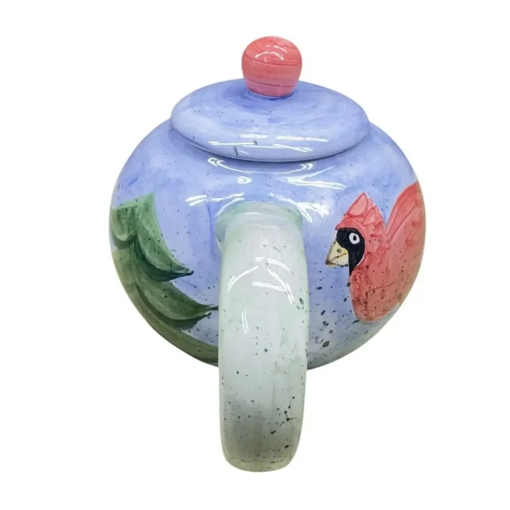 Vintage 90's Bella Ceramica Sierra Rustic Hand Painted Winter Mountain Tea Pot